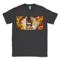 Smoke mess bun mama with sunflowers and colorful leopard license plate Classic Tee - BarkalooDesign