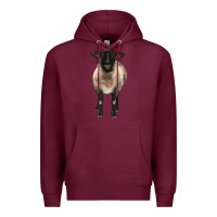 Burgundy suffolk ewe front Premium Hoodie - BarkalooDesign