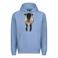 Colony Blue suffolk ewe front Premium Hoodie - BarkalooDesign