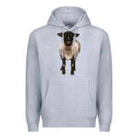 Heather Grey suffolk ewe front Premium Hoodie - BarkalooDesign