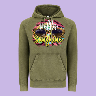 Hello Sunshine Vintage Hoodie Designed By Barkaloodesign