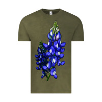 Vintage Olive Bluebonnet Flower Illustrations Vintage Tee - LillyAllenDesigns