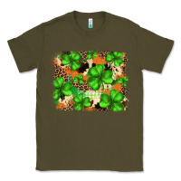 Army Green st.patricks plaid  green glitter cowhide  leopard Classic Tee - FaDigitalArtStudio