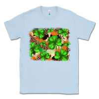 Dusty Blue st.patricks plaid  green glitter cowhide  leopard Classic Tee - FaDigitalArtStudio