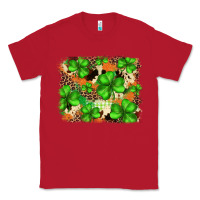 Red st.patricks plaid  green glitter cowhide  leopard Classic Tee - FaDigitalArtStudio