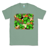 Sage st.patricks plaid  green glitter cowhide  leopard Classic Tee - FaDigitalArtStudio