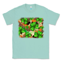 Seafoam st.patricks plaid  green glitter cowhide  leopard Classic Tee - FaDigitalArtStudio