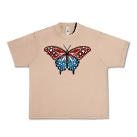 Burro Patriotic American Butterfly Urban Heavy Tee - LillyAllenDesigns