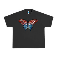 Pigment Black Patriotic American Butterfly Urban Heavy Tee - LillyAllenDesigns