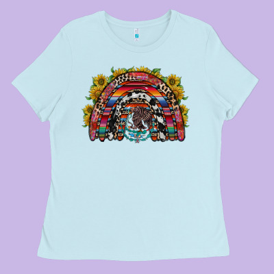 Mexican Rainbow Ladies Tee Designed By Racoondesign