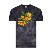 Cloud Black Yellow Jessamine Flower Illustrations Vintage Tee - LillyAllenDesigns