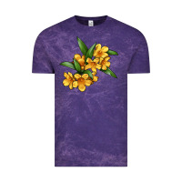 Cloud Purple Yellow Jessamine Flower Illustrations Vintage Tee - LillyAllenDesigns