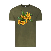 Vintage Olive Yellow Jessamine Flower Illustrations Vintage Tee - LillyAllenDesigns