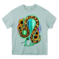 Arona Leo Zodiac Sign Sunflower Leopard Serape Heavy Core Tee - RanaPortraitStore