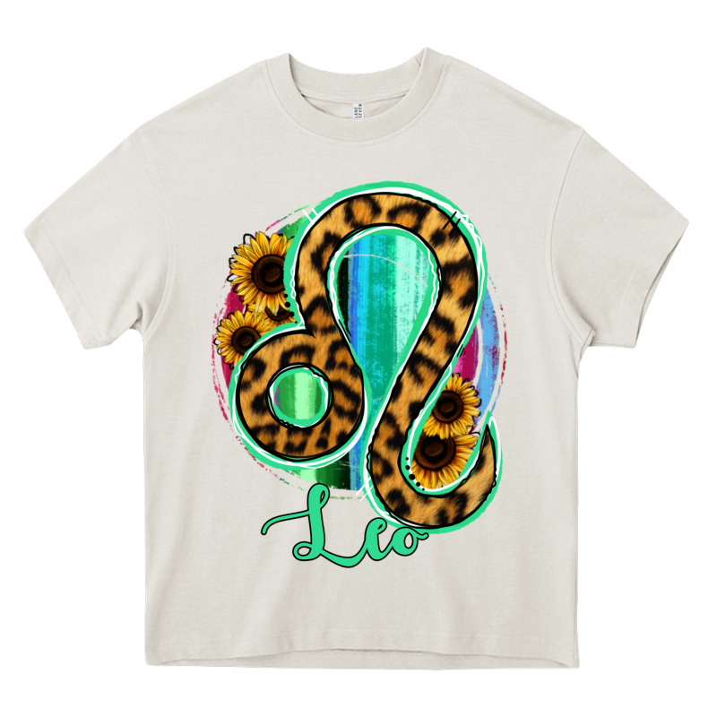 Leo Zodiac Sign Sunflower Leopard Serape Heavy Core Tee by RanaPortraitStore | Teevron