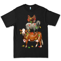 Black Christmas cow sheep and chicken Premium Tee - LillyAllenDesigns