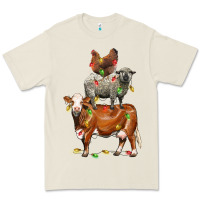 Bone Christmas cow sheep and chicken Premium Tee - LillyAllenDesigns