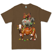 Cacao Christmas cow sheep and chicken Premium Tee - LillyAllenDesigns