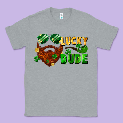 Lucky Dude Saint Patricks Bearded Man Classic Tee Designed By Fadigitalartstudio