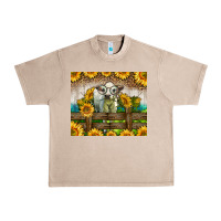 French Oak Western Charolais Heifer With Sunflowers Urban Heavy Tee - LillyAllenDesigns