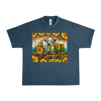 Midnight Navy Western Charolais Heifer With Sunflowers Urban Heavy Tee - LillyAllenDesigns