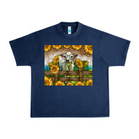 Navy Western Charolais Heifer With Sunflowers Urban Heavy Tee - LillyAllenDesigns