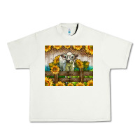 Pistachio Western Charolais Heifer With Sunflowers Urban Heavy Tee - LillyAllenDesigns