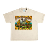 Sandshell Western Charolais Heifer With Sunflowers Urban Heavy Tee - LillyAllenDesigns