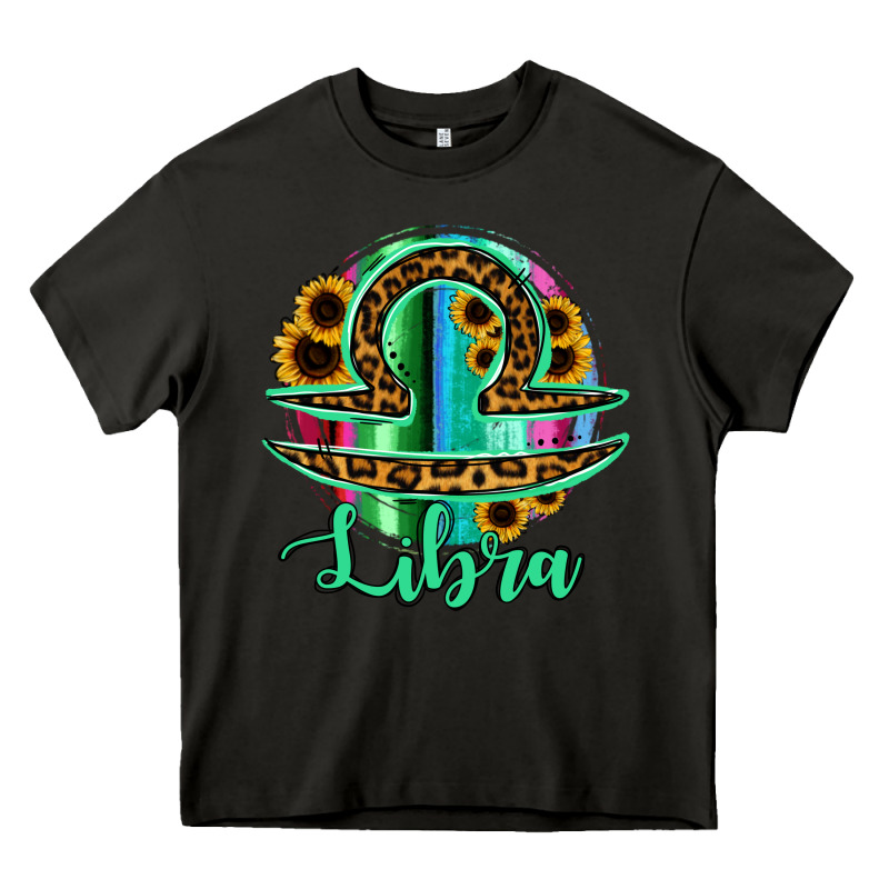 Libra Zodiac Sign Sunflower Leopard Serape Heavy Core Tee by RanaPortraitStore | Teevron