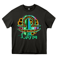 Asphalt Libra Zodiac Sign Sunflower Leopard Serape Heavy Core Tee - RanaPortraitStore