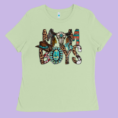 Mom Of Boys Ladies Tee Designed By Racoondesign