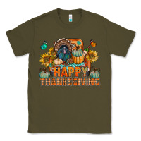 Army Green happy thanksgiving with truck bbs Classic Tee - BundleAndBundleShop
