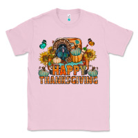 Bubblegum Pink happy thanksgiving with truck bbs Classic Tee - BundleAndBundleShop