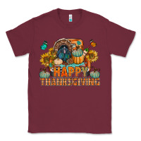 Burgundy happy thanksgiving with truck bbs Classic Tee - BundleAndBundleShop