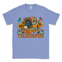Colony Blue happy thanksgiving with truck bbs Classic Tee - BundleAndBundleShop