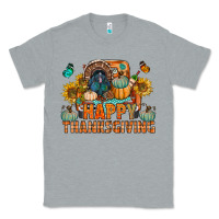 Heather Grey happy thanksgiving with truck bbs Classic Tee - BundleAndBundleShop
