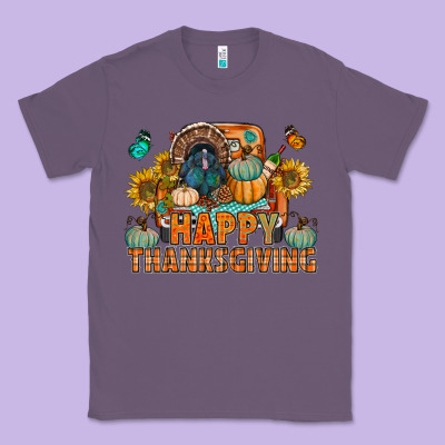 Happy Thanksgiving With Truck Bbs Classic Tee Designed By Bundleandbundleshop