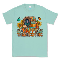 Seafoam happy thanksgiving with truck bbs Classic Tee - BundleAndBundleShop