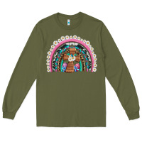 Army Green easter cross daisy egg rainbow Long Sleeve Tee - Artiststas