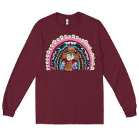 Burgundy easter cross daisy egg rainbow Long Sleeve Tee - Artiststas