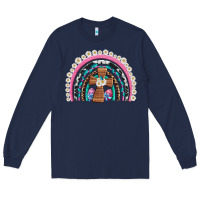 Navy easter cross daisy egg rainbow Long Sleeve Tee - Artiststas
