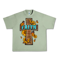 Oil Green Western Faith Cross Butterfly Urban Heavy Tee - LillyAllenDesigns
