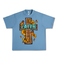 Pebble Blue Western Faith Cross Butterfly Urban Heavy Tee - LillyAllenDesigns