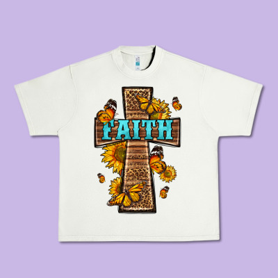 Western Faith Cross Butterfly Urban Heavy Tee Designed By Lillyallendesigns