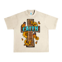 Sandshell Western Faith Cross Butterfly Urban Heavy Tee - LillyAllenDesigns