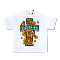 White Western Faith Cross Butterfly Urban Heavy Tee - LillyAllenDesigns