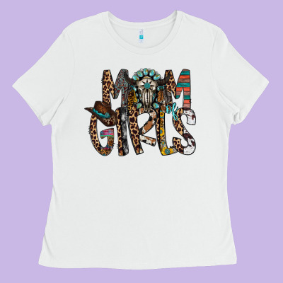 Mom Of Girls Ladies Tee Designed By Racoondesign