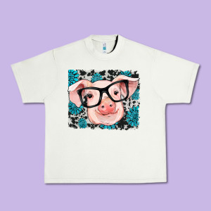Gemstone And Cowhide Pig Urban Heavy Tee Designed By Ranaportraitstore