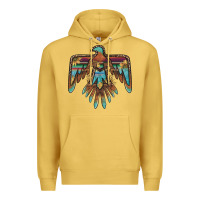 Antique Gold thunderbird with sunflowers Premium Hoodie - BarkalooDesign