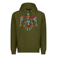 Army Green thunderbird with sunflowers Premium Hoodie - BarkalooDesign